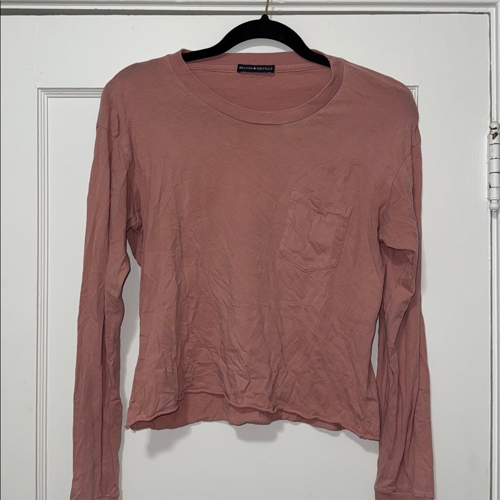 Brandy Melville Pink Long Sleeve Top